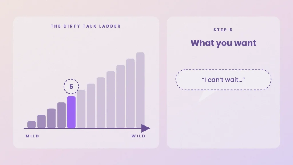 Dirty talk ladder, step 5: describe what you want