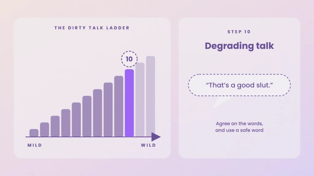 Dirty talk ladder, step 10: degrading talk
