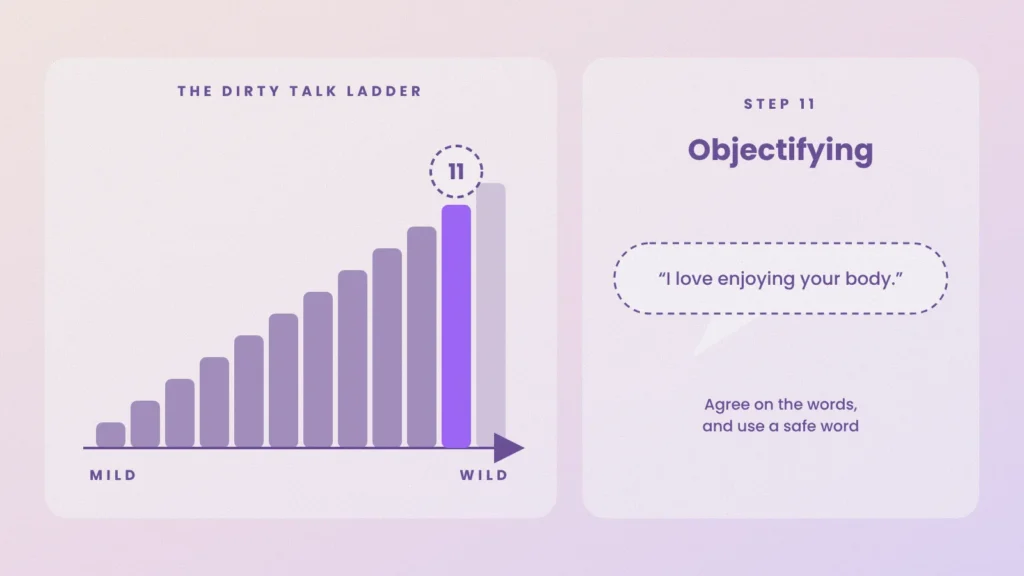 Dirty talk ladder, step 11: objectifying