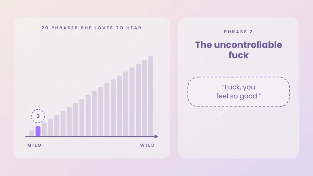 Dirty talk ladder, phrase 2 of 20: the uncontrollable swear