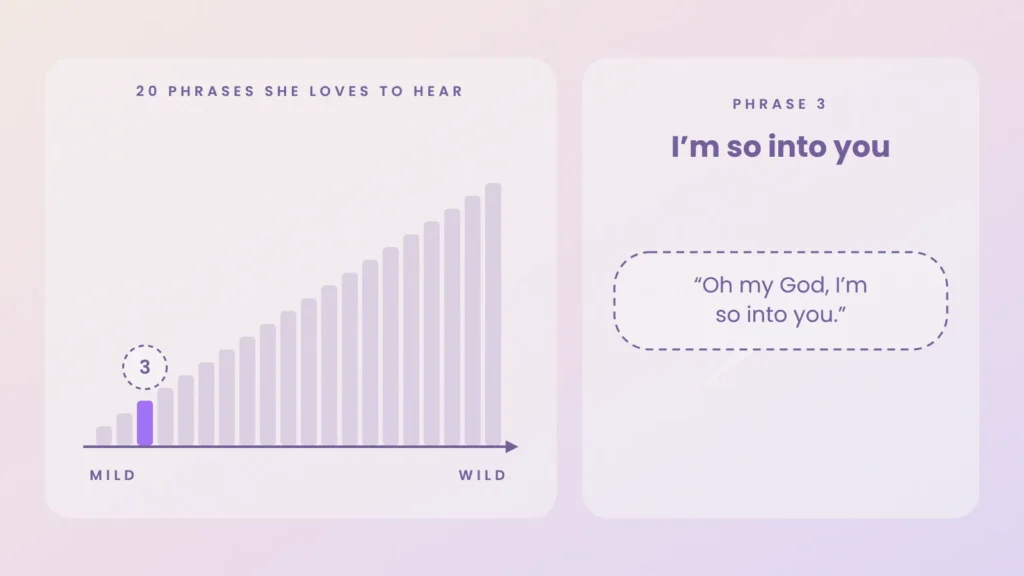 Dirty talk ladder, phrase 3 of 20: I'm so into you