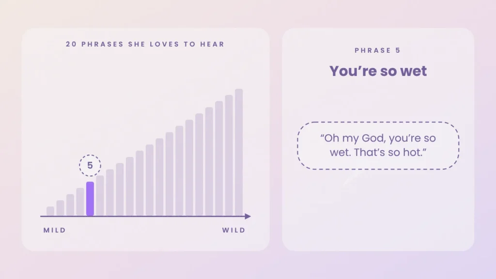 Dirty talk ladder, phrase 5 of 20: you're so wet