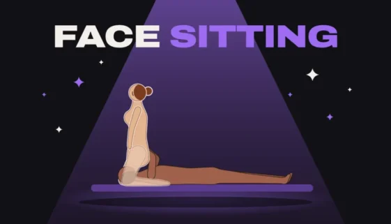Face sitting position: a woman kneeling over her partner's face while he lies on his back