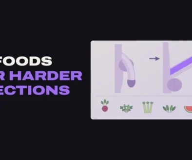 Side-view diagram of a soft penis next to an erect penis, with beets, rocket, celery, spinach, watermelon and Chinese flat cabbage