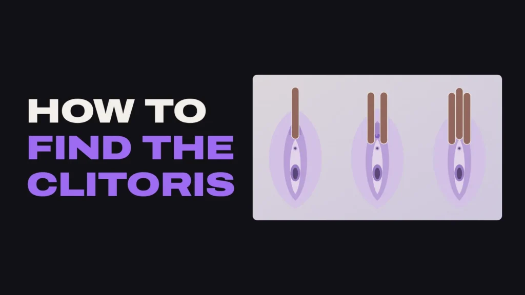 How to find the clitoris: one, two and three fingers sliding down over the clitoral hood