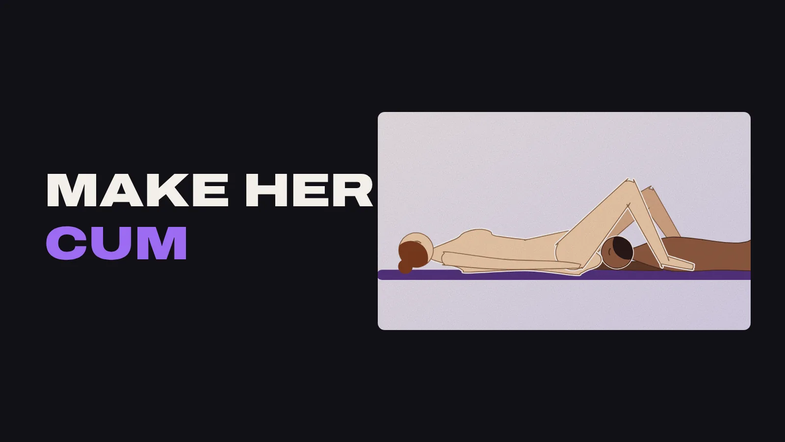 Illustration of a woman lying on her back, knees up, with her partner lying between her legs going down on her