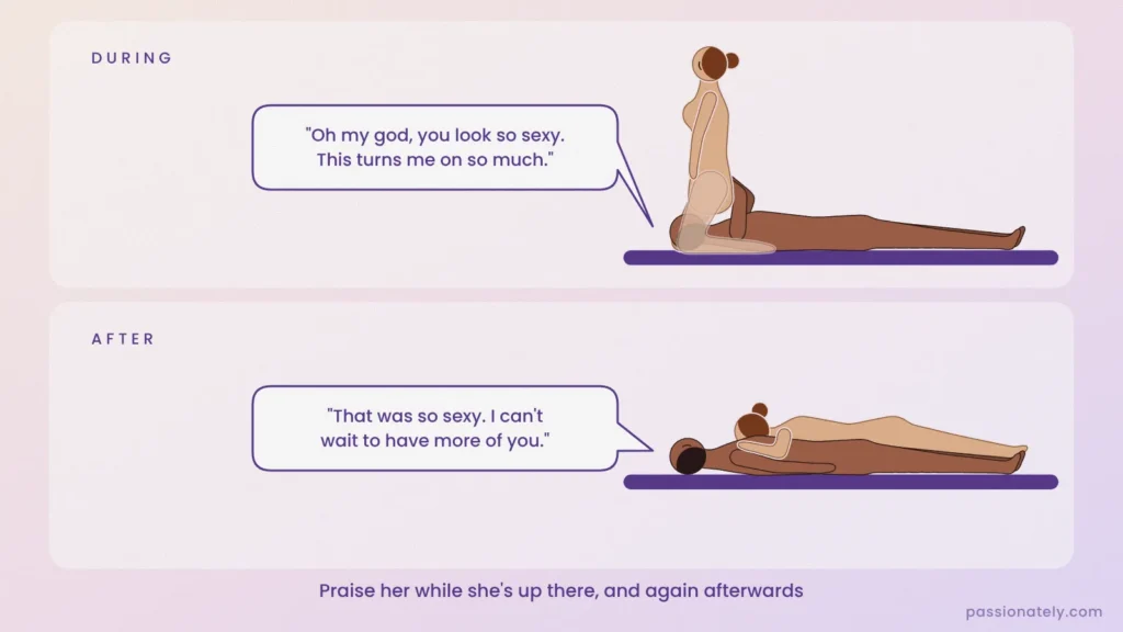 Him praising her during face sitting and again while cuddling afterwards