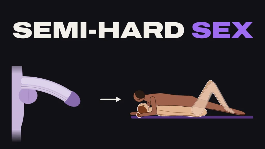 Title card: a semi-erect penis bending, then a couple in the missionary grinding position