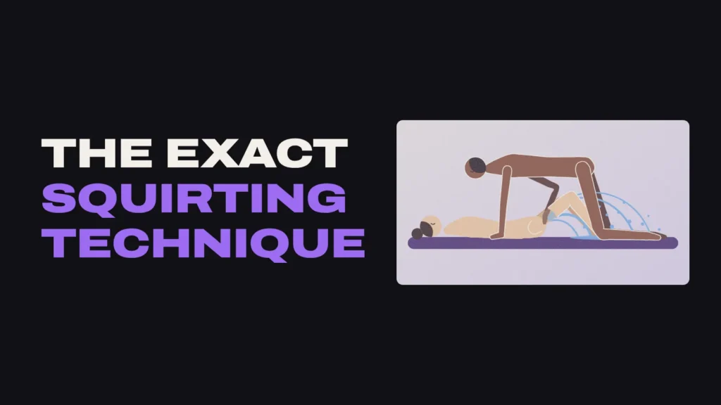 Illustration of a woman lying on her back with her knees up while her partner kneels over her, supporting himself with one hand on the bed and fingering her with the other