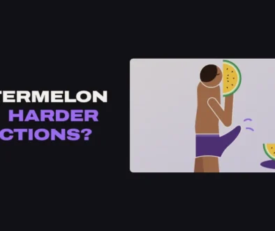 Illustration of a man eating a slice of yellow watermelon with an erection showing through his underwear