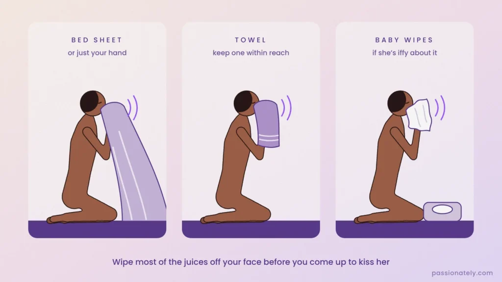 Illustration of a man wiping his face with a bed sheet, a towel or a baby wipe